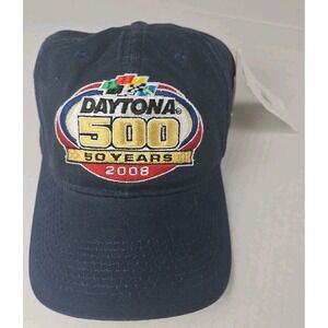 2008 50 Years Daytona 500 Blue Adjustable‎ Cap Hat NASCAR New with tag